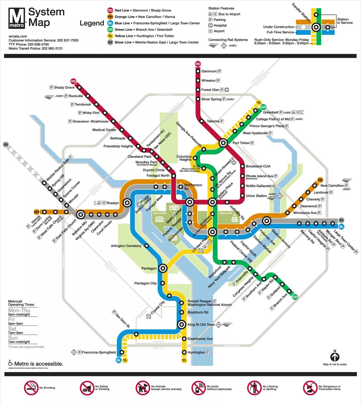 washington, dc, du plan de métro de l'argent en ligne de