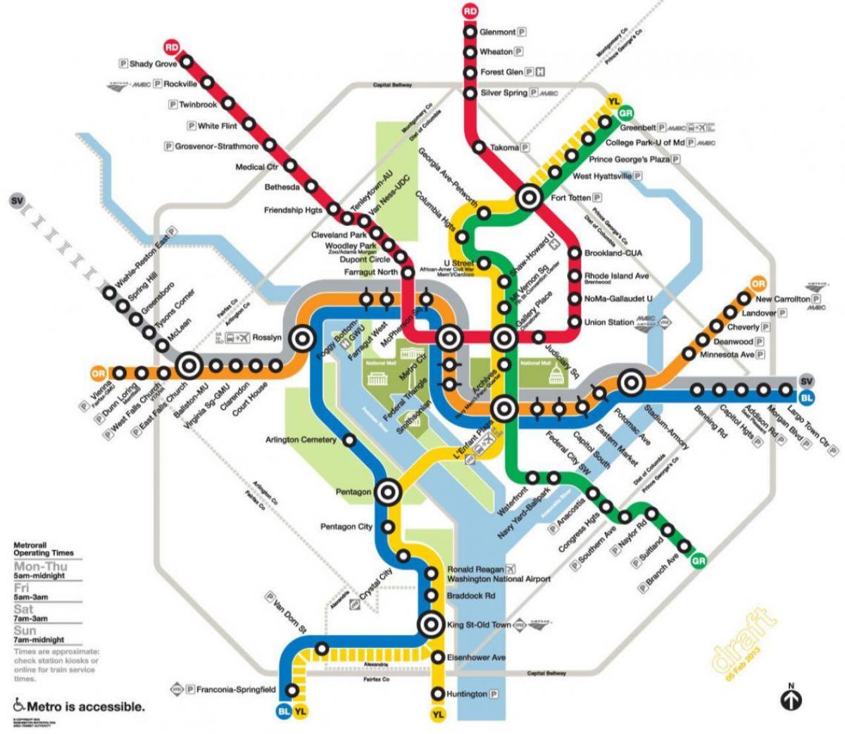 washington dc metro rail carte