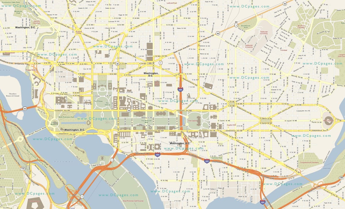 carte détaillée de washington