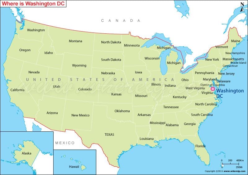 dc carte des états-unis