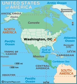 carte montrant washington dc