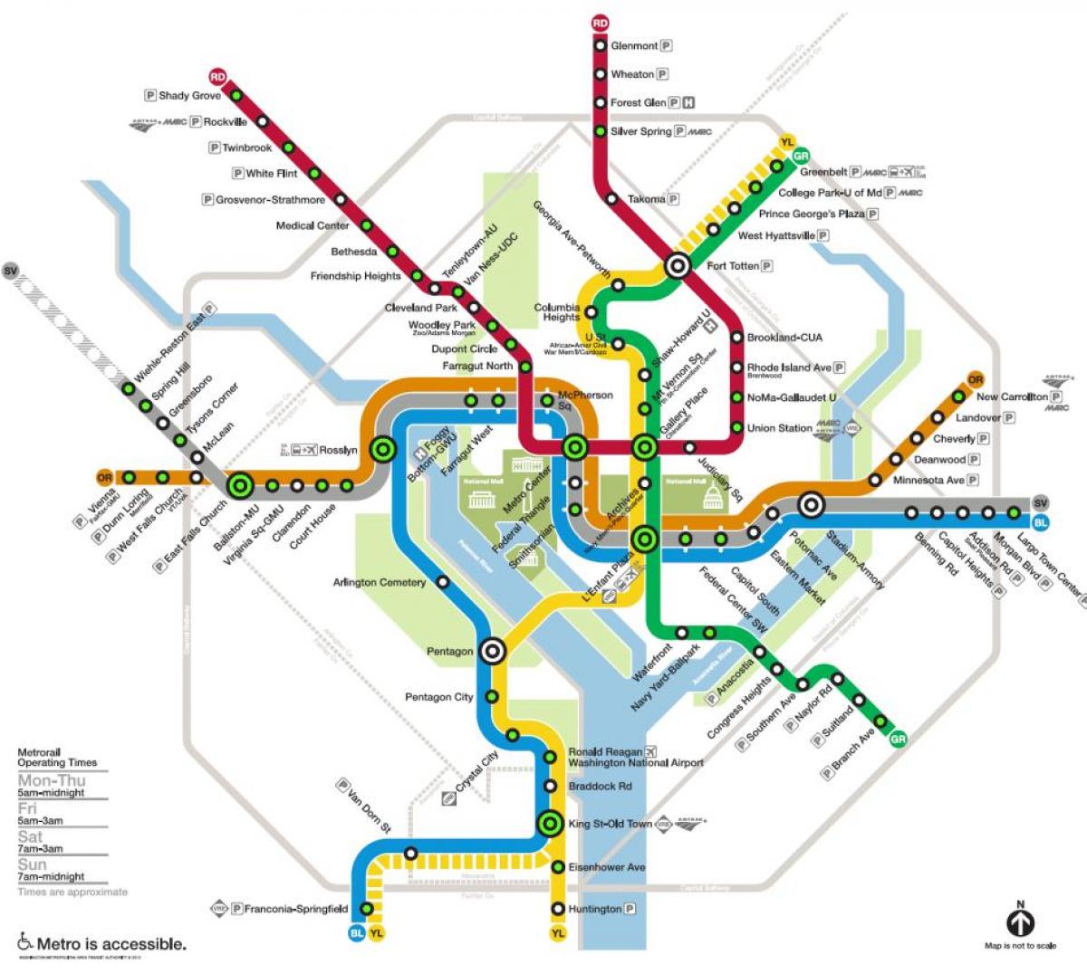 washington station de métro la carte