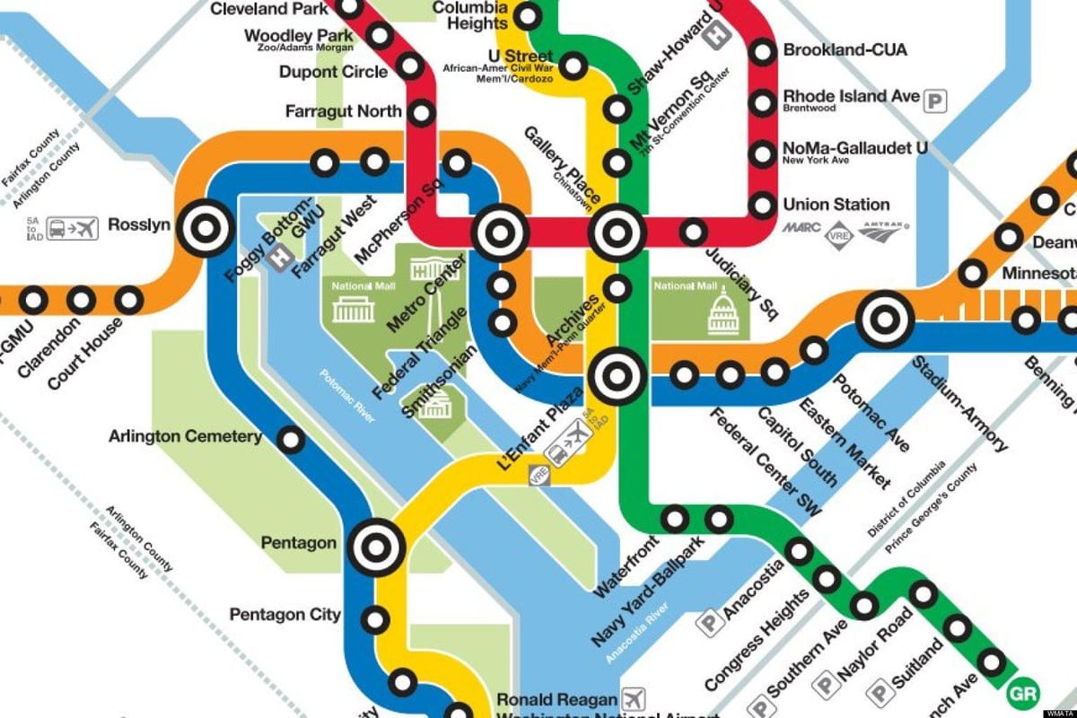 dc la ligne jaune de la carte