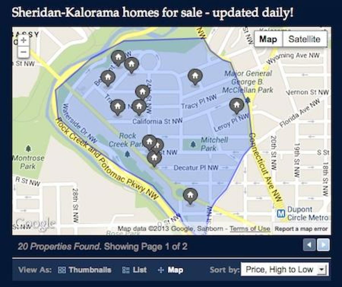carte de kalorama quartier