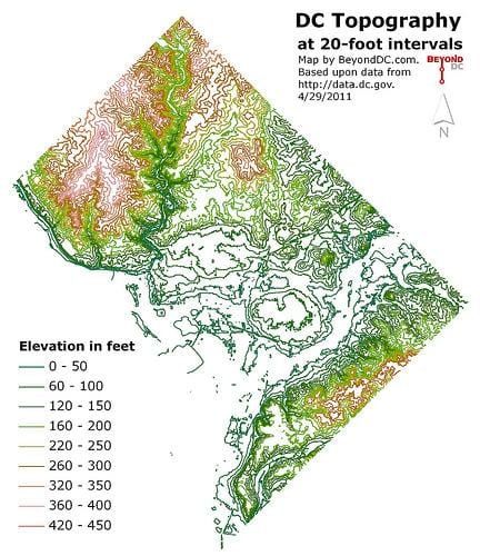 dc carte d'altitude