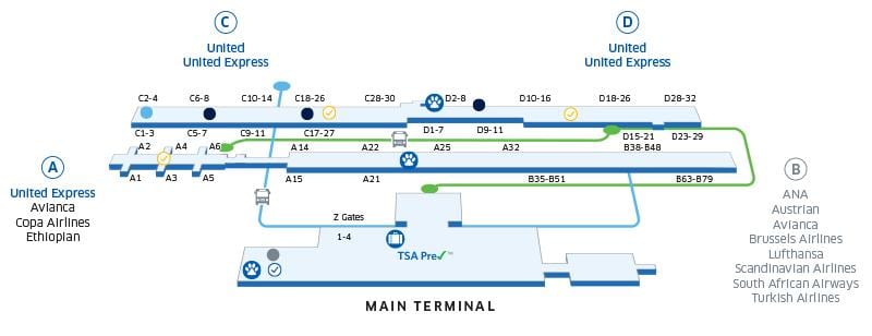 la carte de washington, dc sai aéroport