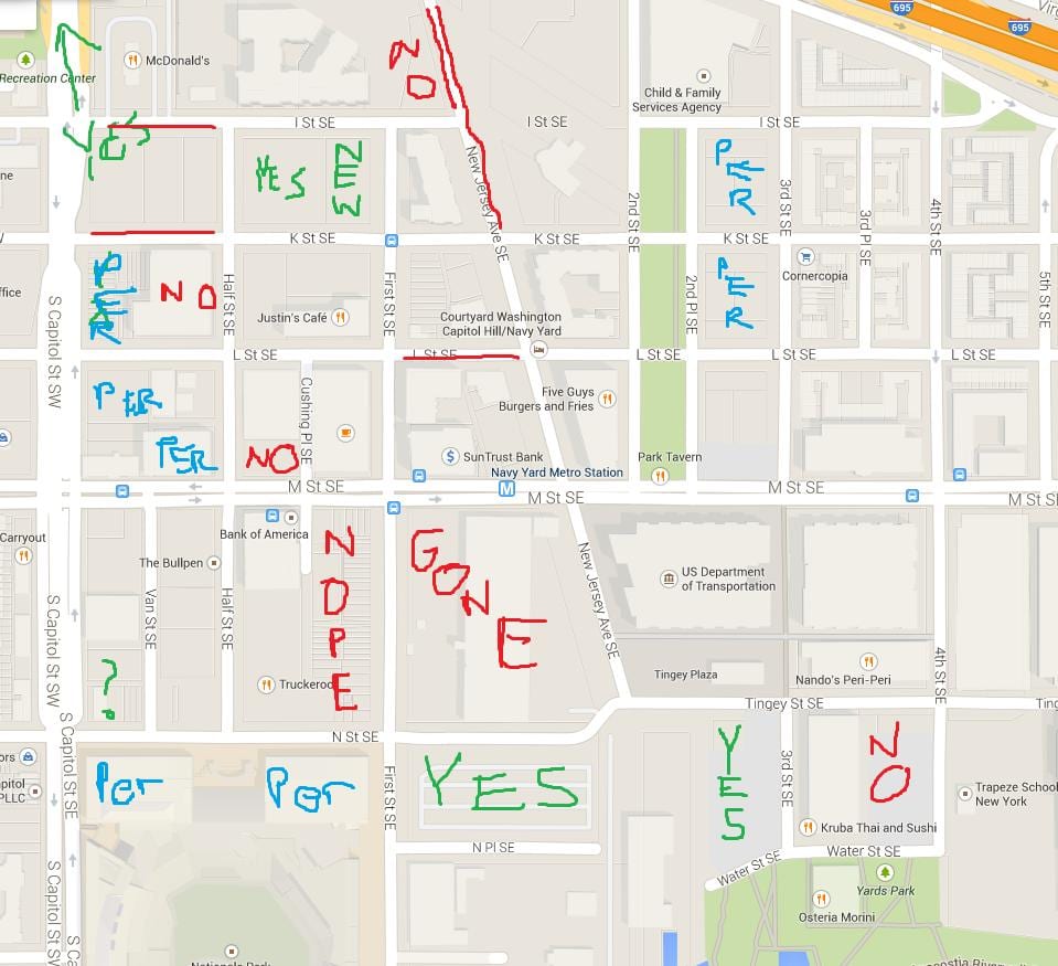 la carte de washington, dc, du stationnement pour les personnes handicapées