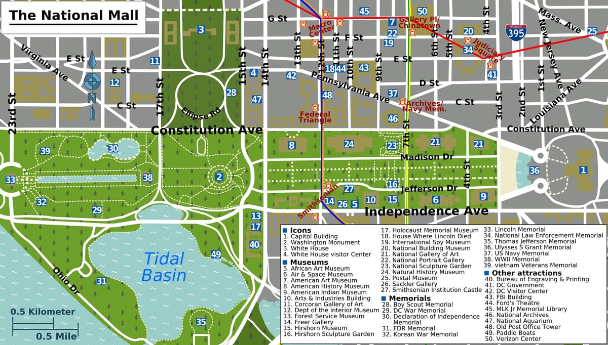 washington national mall carte