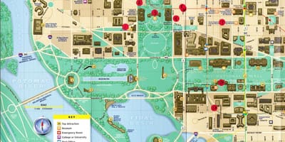 Carte de dc monuments et mémoriaux