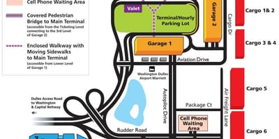 Carte de l'aéroport de dulles zone