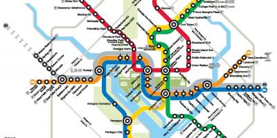 Washington dc la ligne de métro la carte