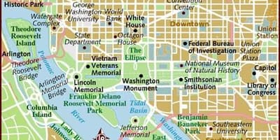 Carte de la région de Washington