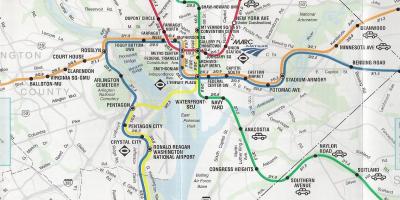 Washington dc carte avec les arrêts de métro