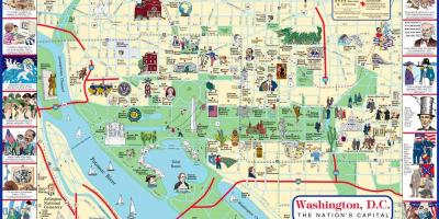 Washington dc endroits à visiter, carte