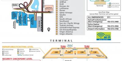 Aéroport international dulles de Washington une carte
