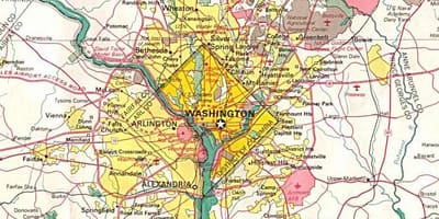 Carte de la dc et les états environnants