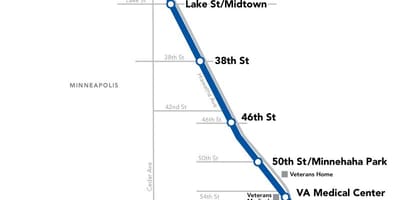 Le bleu de la ligne de métro de dc carte