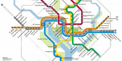 Washington dc, le système de métro de la carte