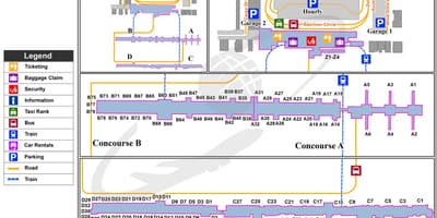 Washington sai carte de l'aéroport