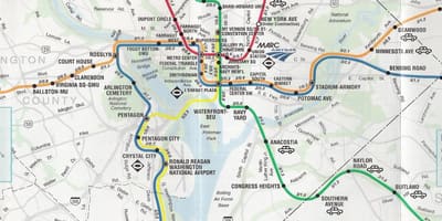 Washington street map avec les stations de métro