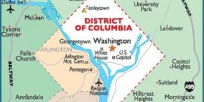 Washington dc et de l'état de washington une carte