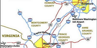 Dc la carte d'aéroports