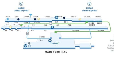 La carte de washington, dc sai aéroport