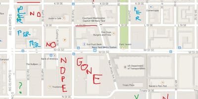 La carte de washington, dc, du stationnement pour les personnes handicapées