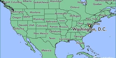 Dc carte des états-unis