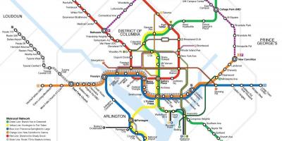 Washington une carte du réseau
