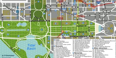 Washington national mall carte